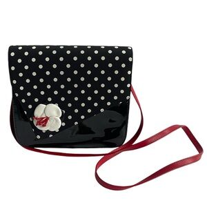 Vintage Style Polka Dot Crossbody Bag Rockabilly Pin Up Patent Retro Purse